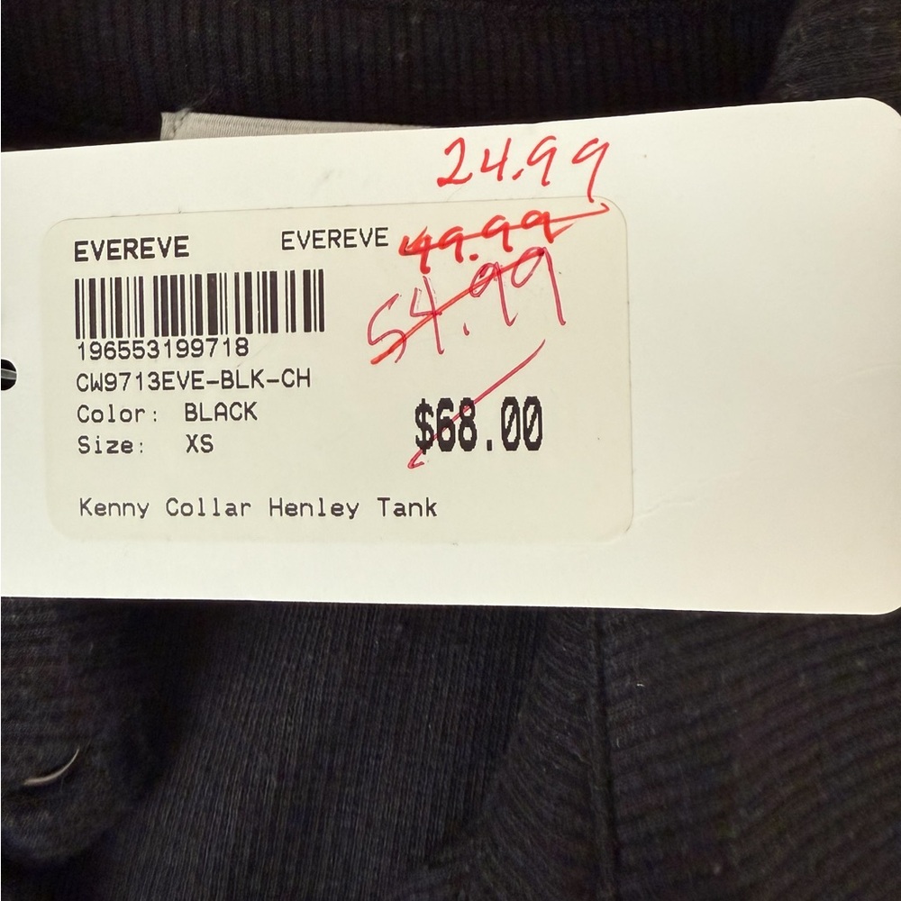 Evereve Black Ribbed Collared Tank - Picture 5 of 5